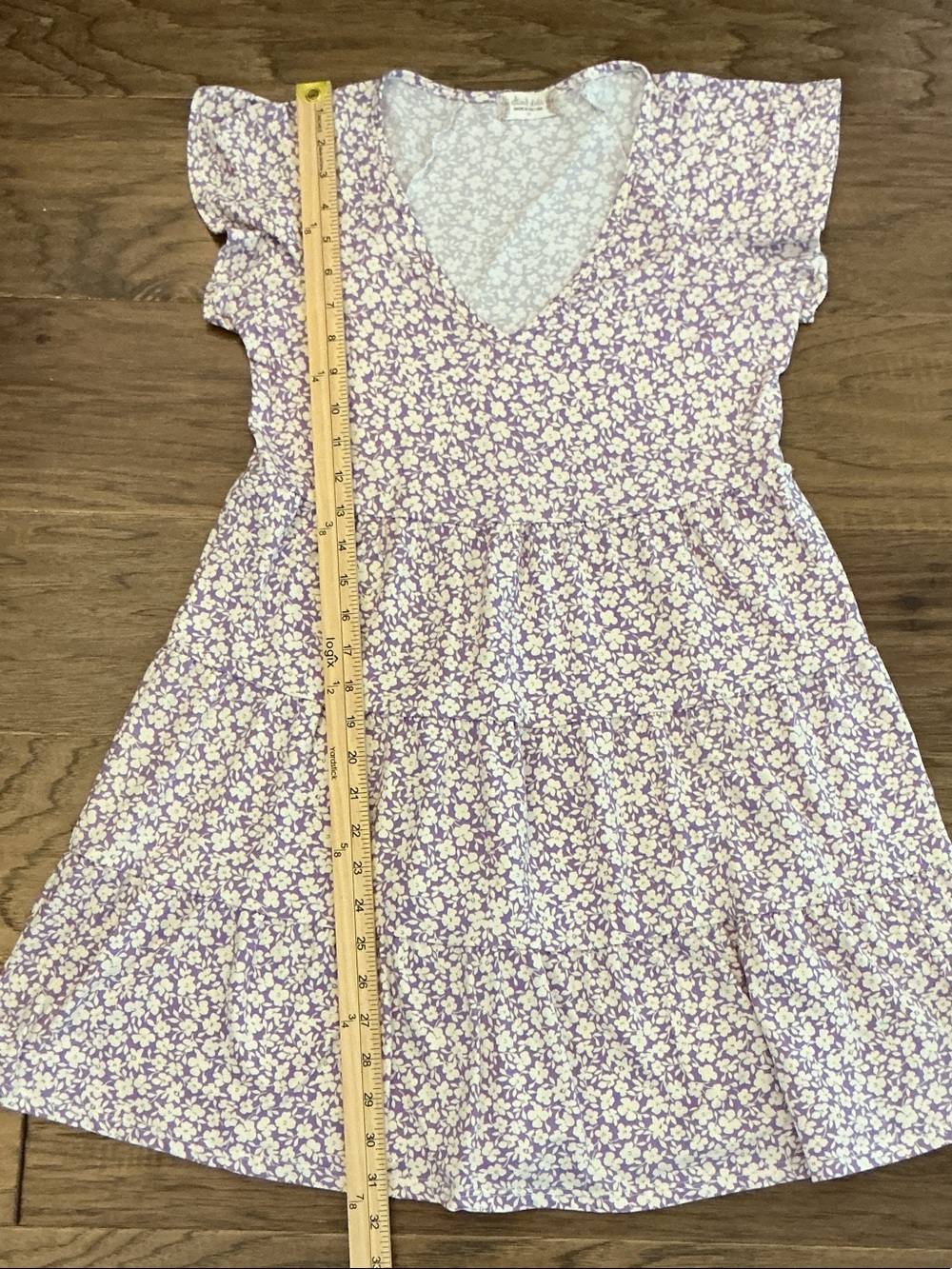NWOT Altar'd State Lavender Floral V-Neck M Tiered Dress with Cap Sleeve - Picture 7 of 8